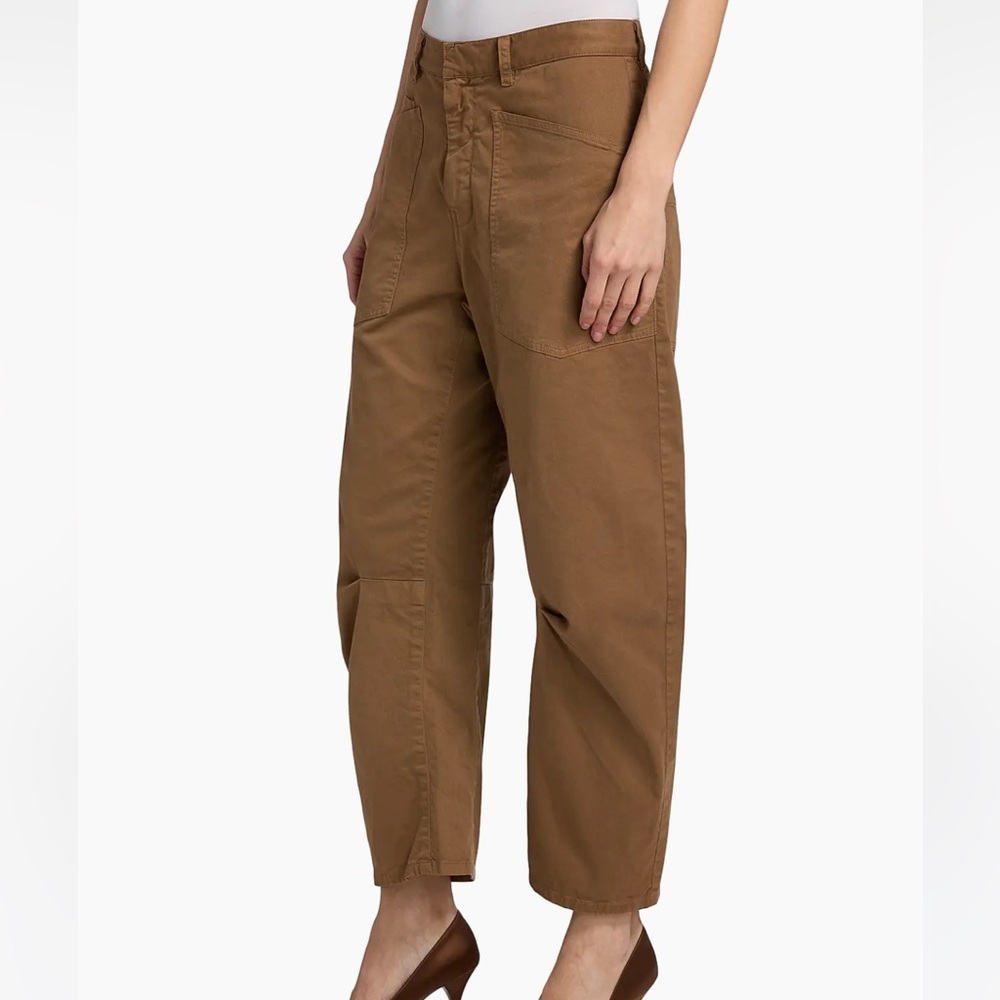 Nili Lotan Shon Pant Cropped 8 brown Barrel NWT coffee
